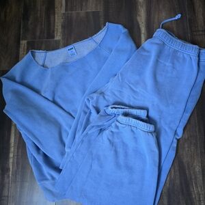 PINK Victoria's Secret Blue Pajama Set